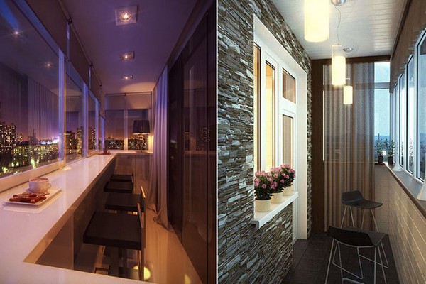 Освещение и непосредственно дизайн балкона